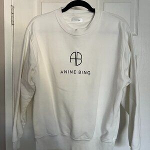 ANINE BING Ramona Monogram Cotton Sweatshirt